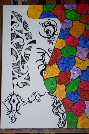 COLECCION ARTE MODERNO: Espalda de mujer con vidriera